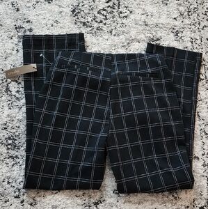 Croaby Plaid Pants Womens S NWT Black White Gothic Chic Academia